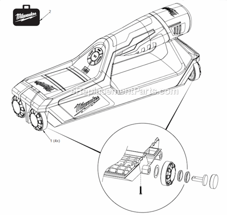 Page A Diagram and Parts List for 2291-21  Milwaukee Laser Level