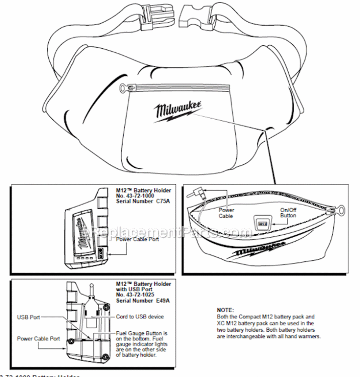 Page A Diagram and Parts List for 2322-20  Milwaukee Workwear