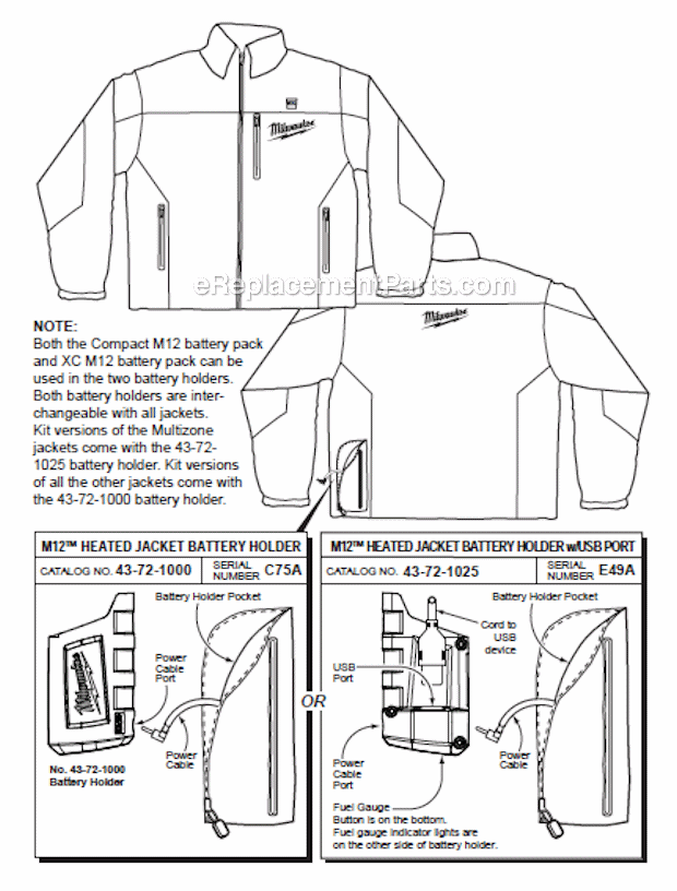 Page A Diagram and Parts List for 23403X  Milwaukee Workwear