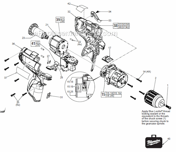 Page A Diagram and Parts List for 2403-20  Milwaukee Electric Drill