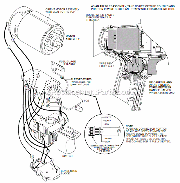 Page B Diagram and Parts List for 241020  Milwaukee Cordless Drill