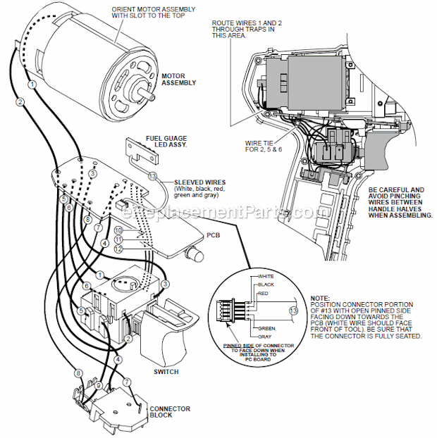 Page B Diagram and Parts List for 241022  Milwaukee Cordless Drill