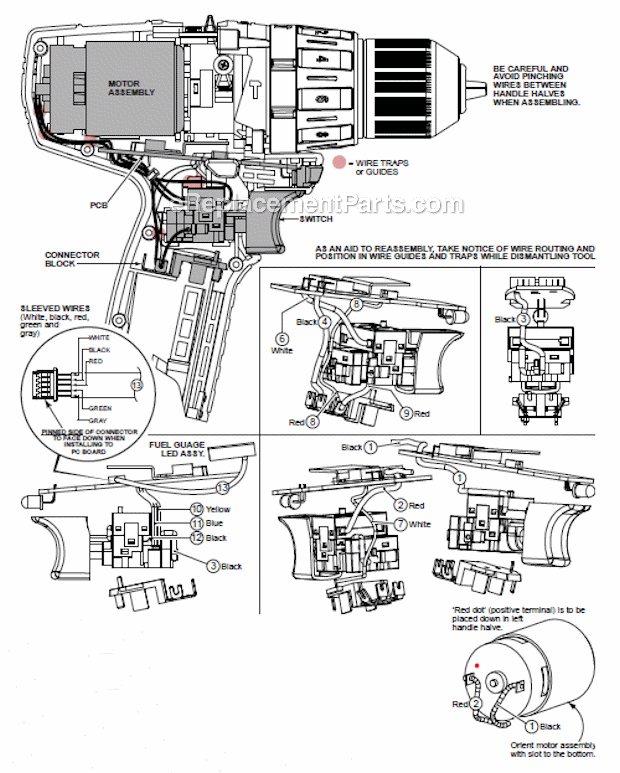 Page B Diagram and Parts List for 241122  Milwaukee Cordless Drill