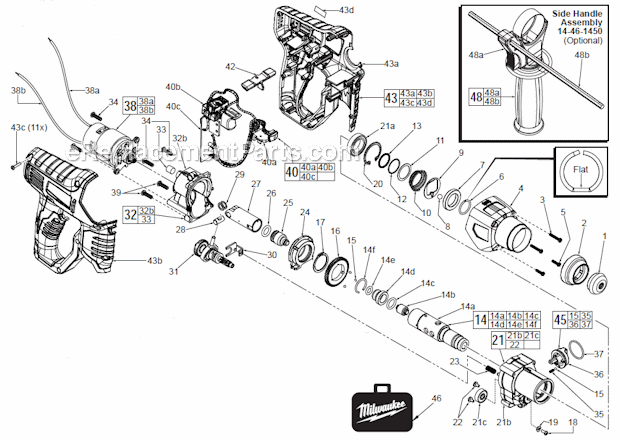 Page A Diagram and Parts List for 241520  Milwaukee Demolition Hammer