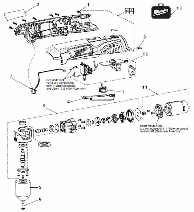 Page A Diagram and Parts List for 241521  Milwaukee Electric Drill