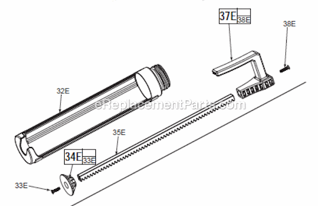Page C Diagram and Parts List for 2441-20  Milwaukee Caulking Gun