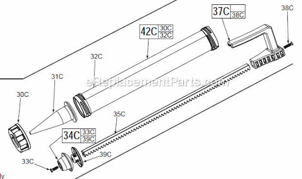 Page B Diagram and Parts List for 2441-21  Milwaukee Caulking Gun