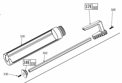 Page C Diagram and Parts List for 2441-21  Milwaukee Caulking Gun
