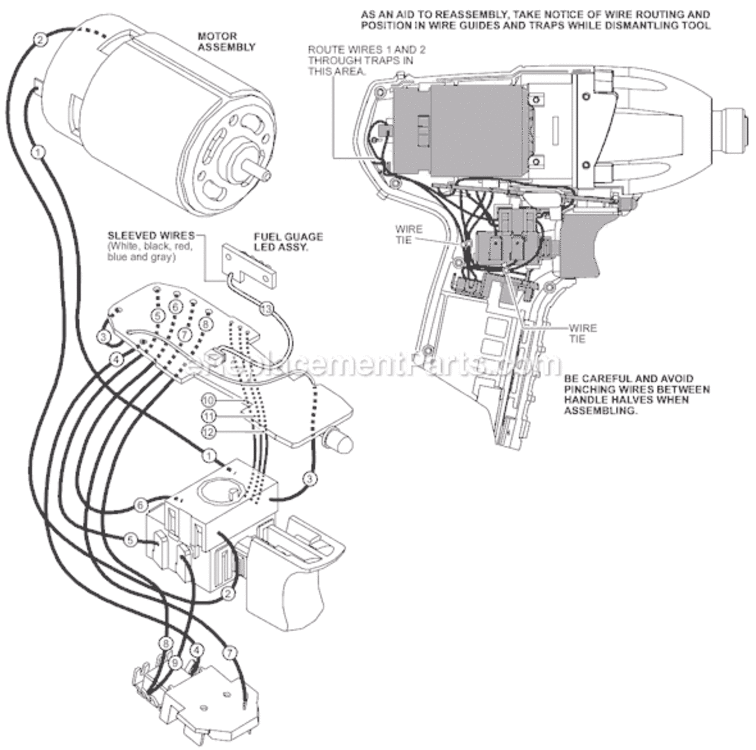Page B Diagram and Parts List for 2450-20 SER B59A Milwaukee Impact Driver