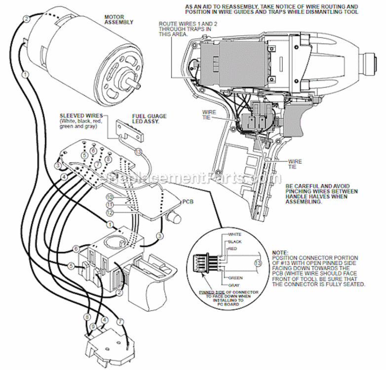 Page B Diagram and Parts List for 245120  Milwaukee Impact Driver
