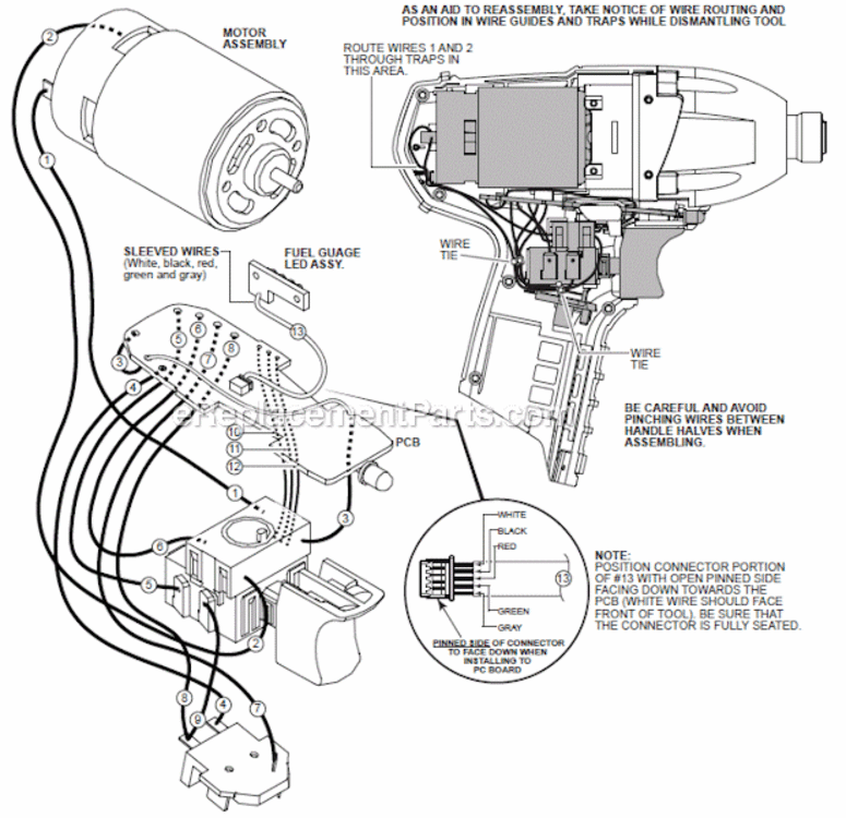 Page B Diagram and Parts List for 245122  Milwaukee Impact Driver