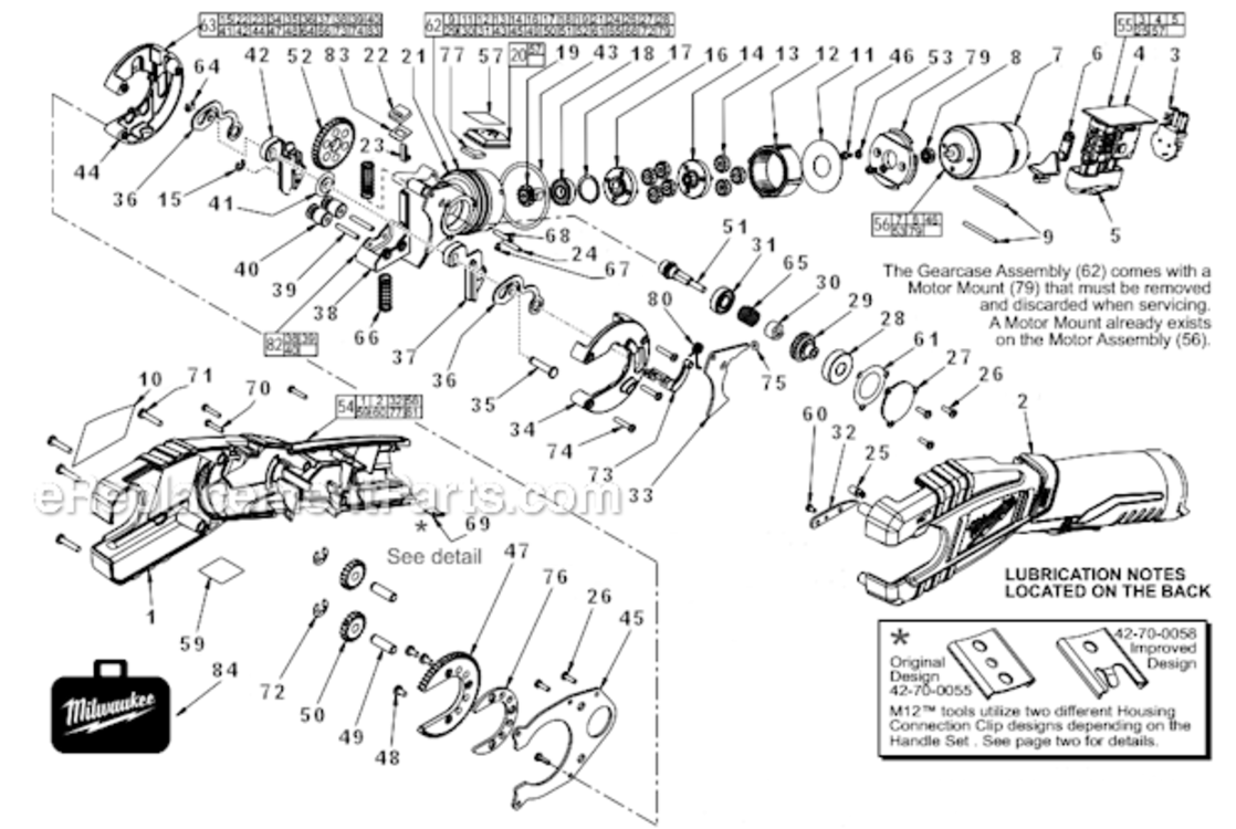 Page A Diagram and Parts List for 2471-21  Milwaukee Nibbler & Shears