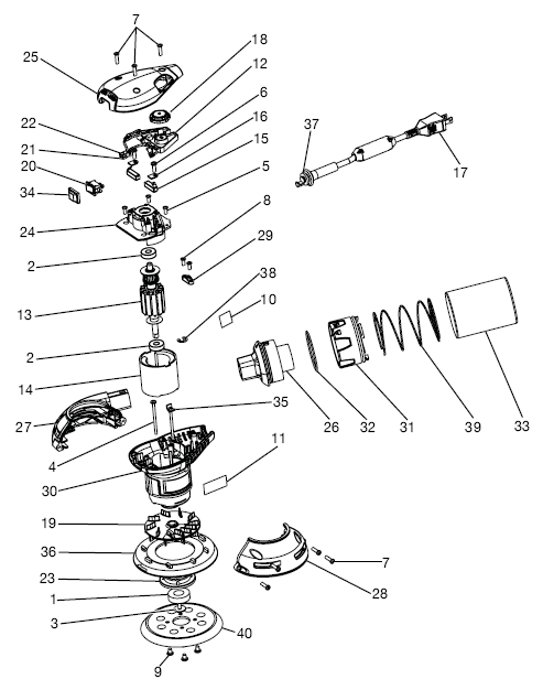 Fig-0 Diagram and Parts List for 6021-21  Milwaukee Sander Polisher
