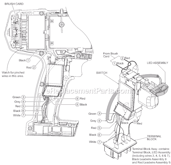 Page B Diagram and Parts List for 2610-24 SER B53A Milwaukee Cordless Drill