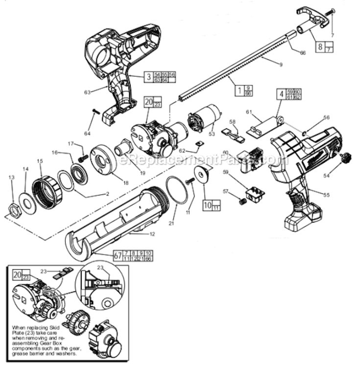 Page A Diagram and Parts List for 2641-20  Milwaukee Caulking Gun