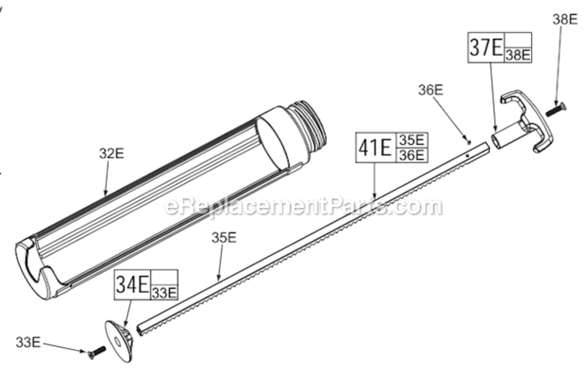 Page D Diagram and Parts List for 2641-21CT  Milwaukee Caulking Gun