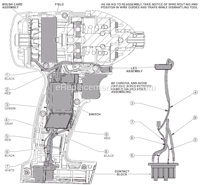 Page B Diagram and Parts List for 2650-20 SER B55A Milwaukee Impact Driver