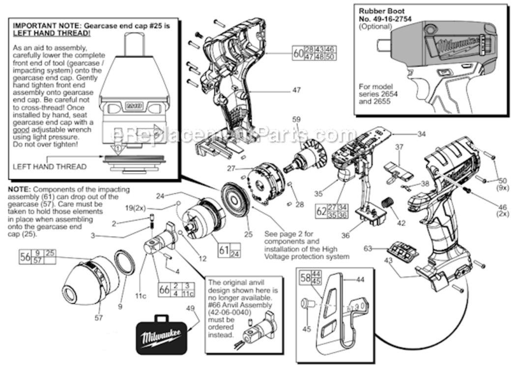 Page A Diagram and Parts List for 2655-22  Milwaukee Impact Driver
