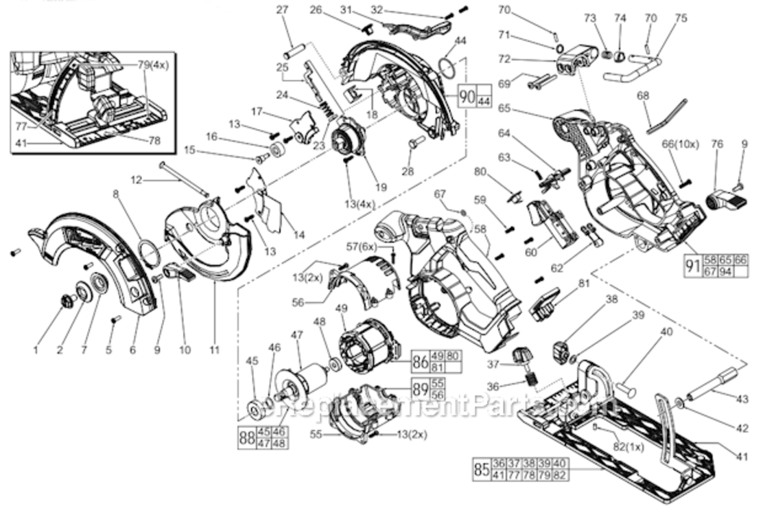 Page A Diagram and Parts List for 2730-21  Milwaukee Circular Saw