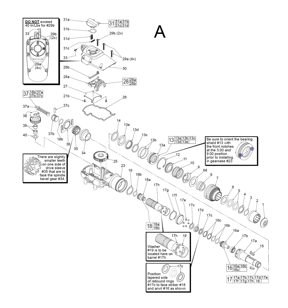 Fig-1 Diagram and Parts List for 5317-21 C84A Milwaukee Hammer Drill