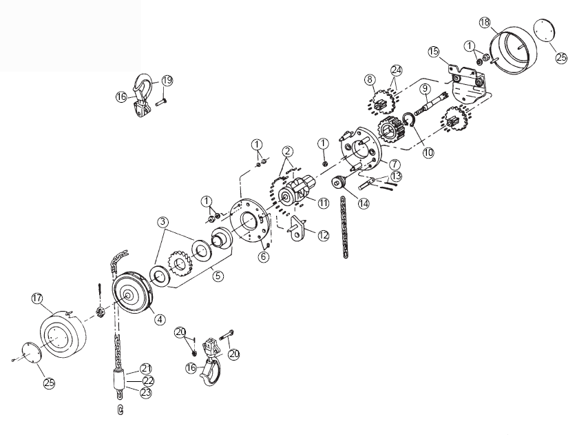 Fig-0 Diagram and Parts List for 9676-20  Milwaukee Hoist & Winch