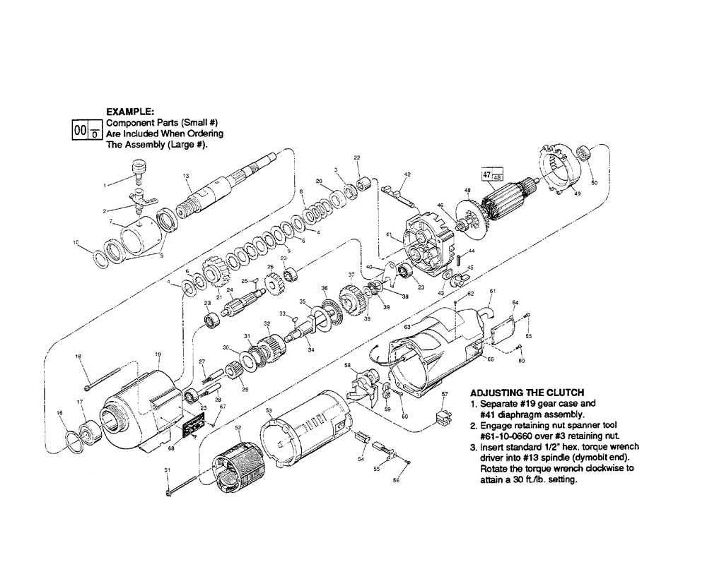 Fig-0 Diagram and Parts List for 4093  Milwaukee Electric Drill