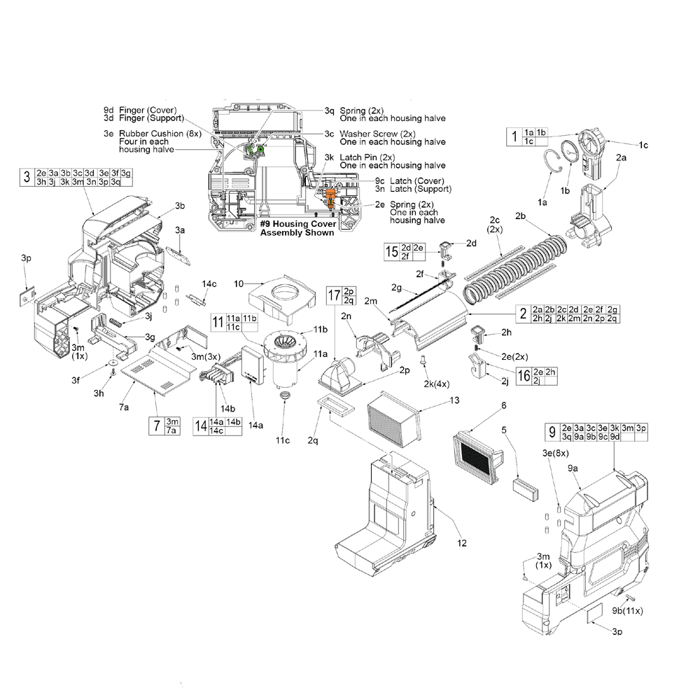 Fig-0 Diagram and Parts List for 2712-DE G30A Milwaukee Hammer Drill