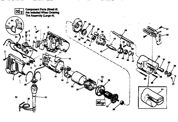 Unit Parts Diagram and Parts List for 6507 TYPE I Milwaukee Reciprocating Saw