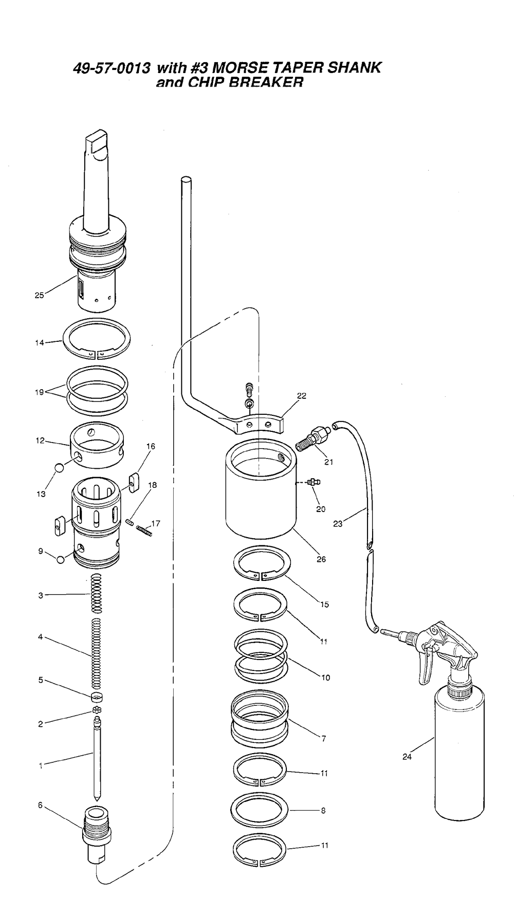 Fig-0 Diagram and Parts List for 49-57-0013  Milwaukee Router Lathe & Mill