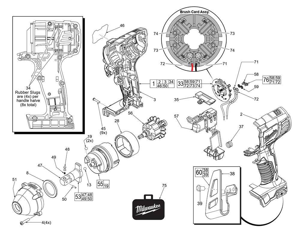 Fig-0 Diagram and Parts List for 2659-059 F73A Milwaukee Impact Driver