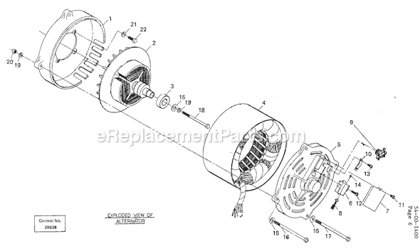 Page B Diagram and Parts List for 4612 SER 508-1104 Milwaukee Generator