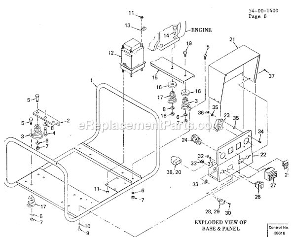Page D Diagram and Parts List for 4612 SER 508-1104 Milwaukee Generator
