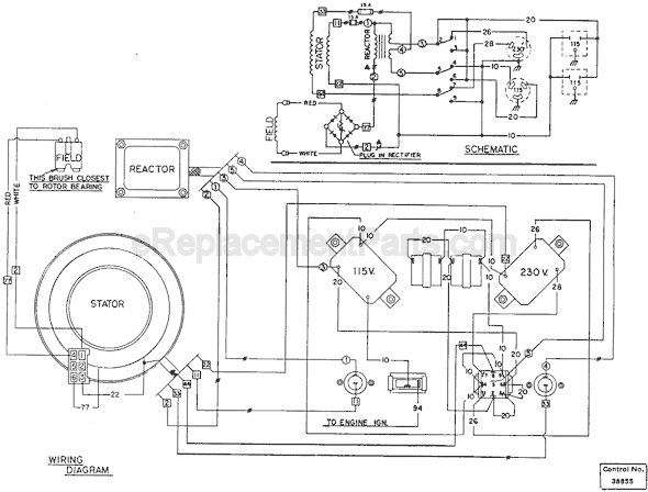 Page D Diagram and Parts List for 4642 SER 509-1001 Milwaukee Generator