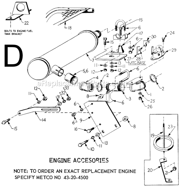 Page D Diagram and Parts List for 4790 SER 439-1001 Milwaukee Generator
