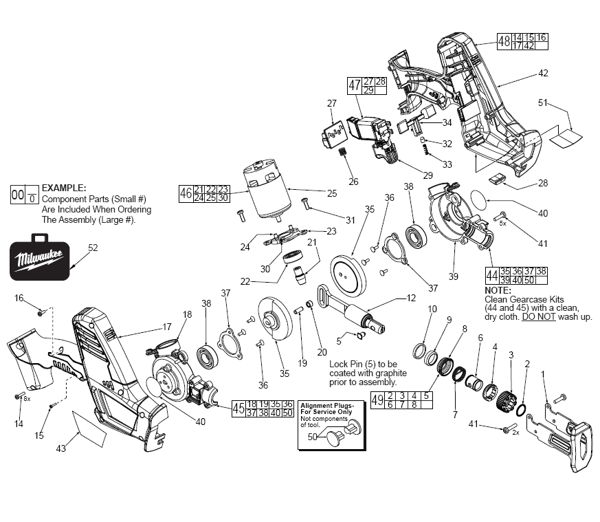 Fig-0 Diagram and Parts List for 2625-20  Milwaukee Saw