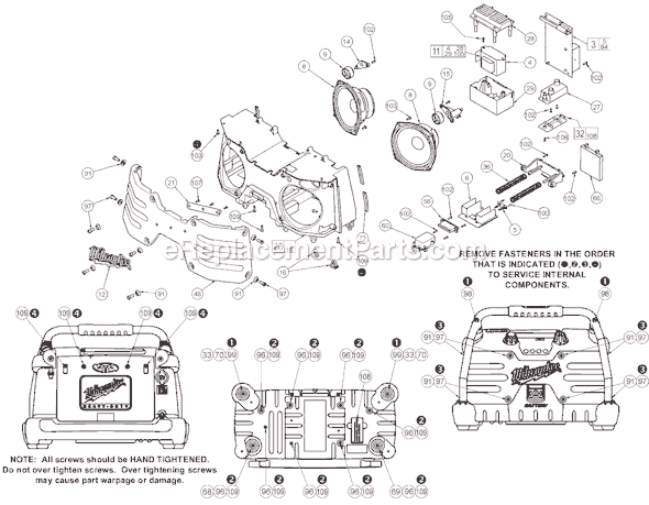 Page B Diagram and Parts List for 49-24-0200 SER 414B Milwaukee Radio