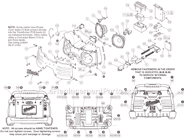 Page B Diagram and Parts List for 49-24-0200 SER 414C Milwaukee Radio