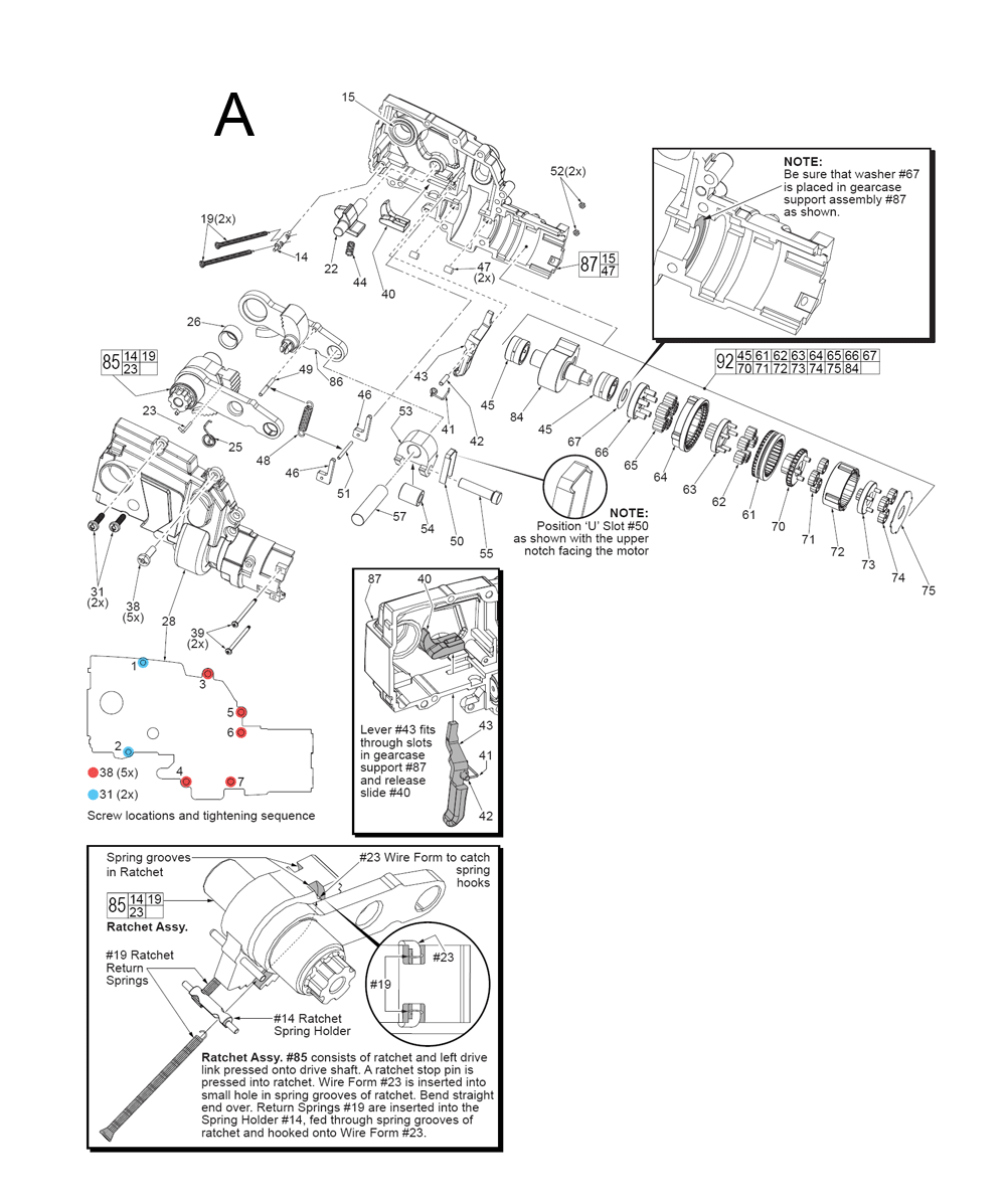 Fig-1 Diagram and Parts List for 2472-21 E21A Milwaukee Nibbler & Shears