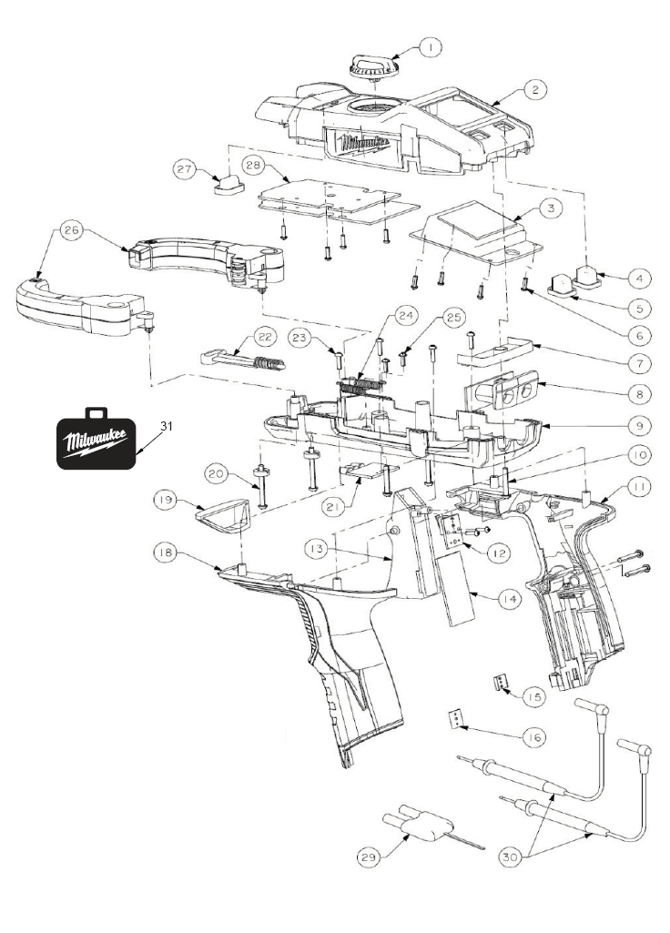 Fig-0 Diagram and Parts List for 2238-21  Milwaukee Miscellaneous