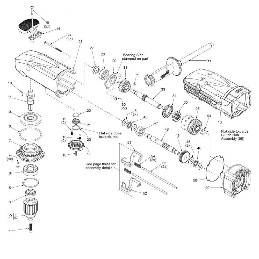 Fig-1 Diagram and Parts List for 2709-22 G60A Milwaukee Cordless Drill