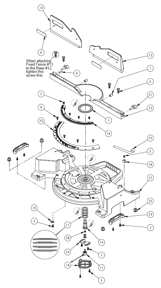 Fig-0 Diagram and Parts List for 6950-20  Milwaukee Saw