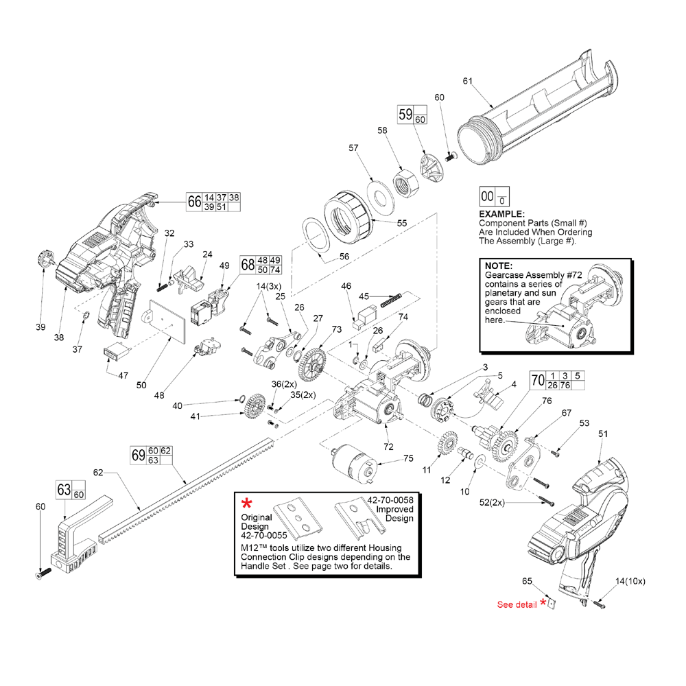 Fig-0 Diagram and Parts List for 2441-21 E34A Milwaukee Miscellaneous