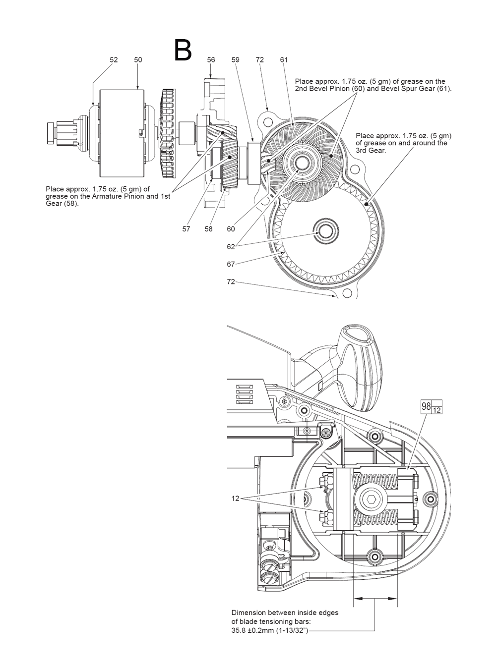 Fig-2 Diagram and Parts List for 2629-22 C14A Milwaukee Saw