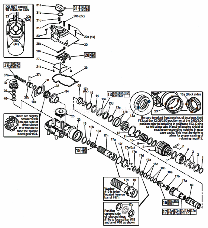 Page B Diagram and Parts List for 5316-20 C83A Milwaukee Hammer Drill