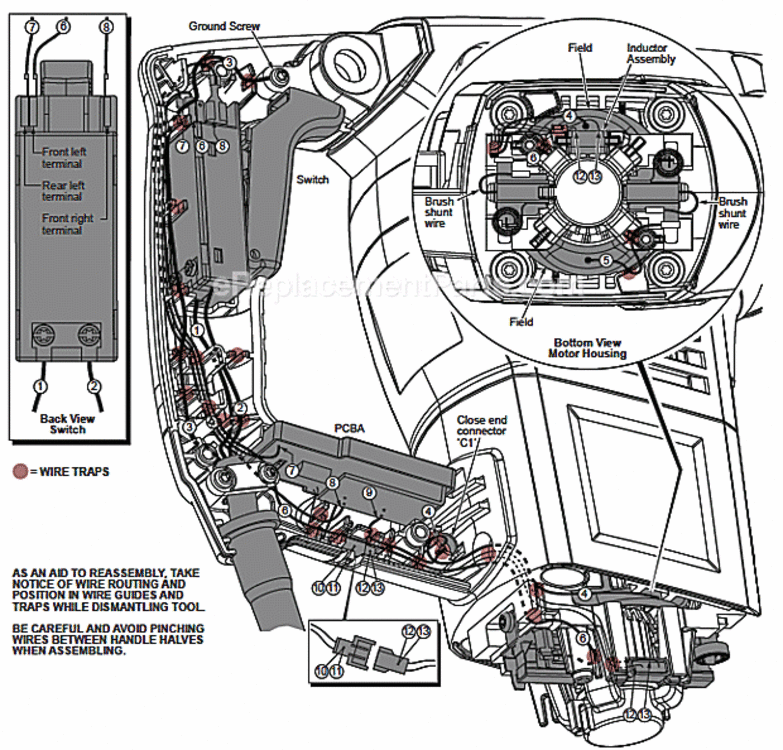 Page D Diagram and Parts List for 5316-20 C83A Milwaukee Hammer Drill