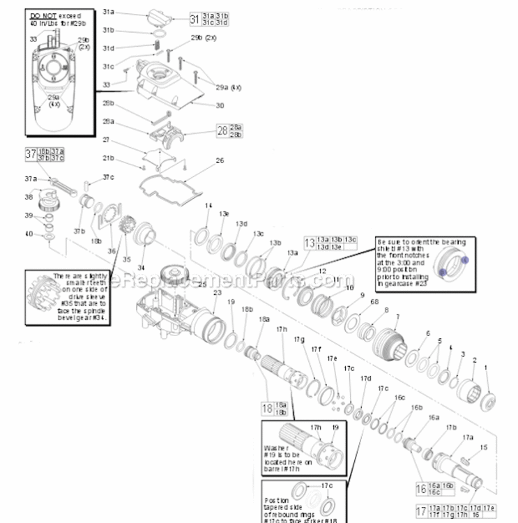 Page B Diagram and Parts List for 5317-20 C84A Milwaukee Demolition Hammer