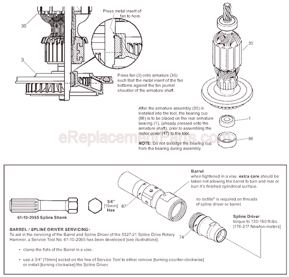 Page D Diagram and Parts List for 5327-21 SER A24A Milwaukee Demolition Hammer