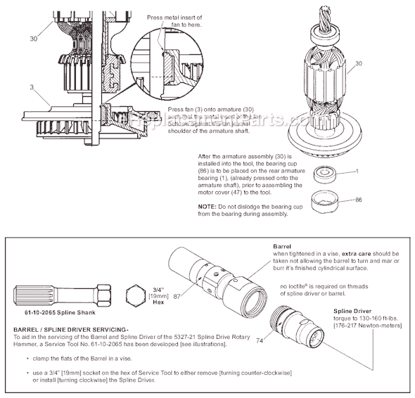 Page C Diagram and Parts List for 5327-21 SER A24B Milwaukee Demolition Hammer