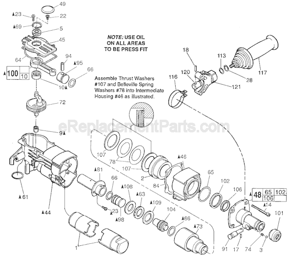 Page B Diagram and Parts List for 5334 SER 881C Milwaukee Demolition Hammer