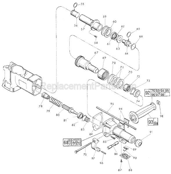 Page B Diagram and Parts List for 5341 SER 776-1001 Milwaukee Demolition Hammer